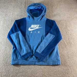 Nike Hoodie Kids XL‎ Blue Colorblock Nike Air Pullover Long Sleeve Streetwear